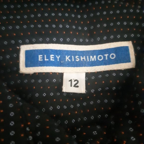 Eley Kishimoto polkadot striped puff sleeve collared button up dress size 8 - Picture 9 of 11